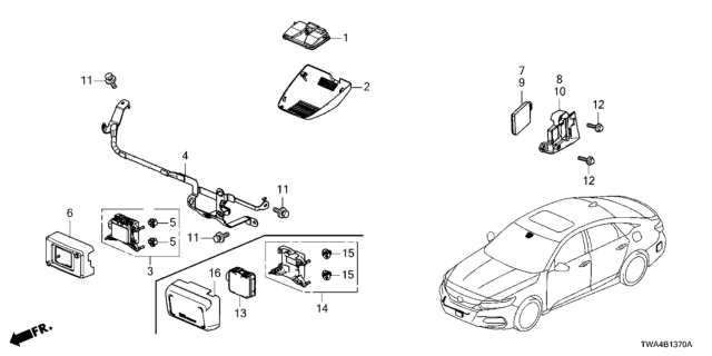 2018-2020 Honda Accord Hybrid 36804-TWA-A11 Bracket, Millwave Radar